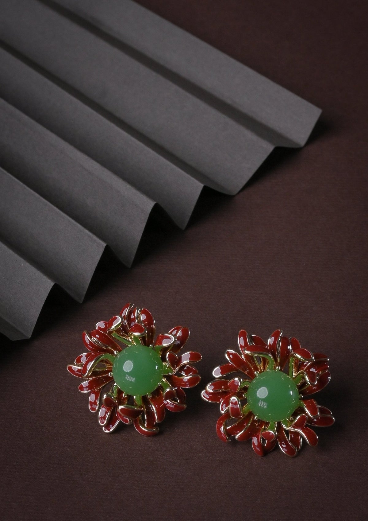 Enamel Glazed Flower Earrings - Reen & co.Enamel Glazed Flower Earrings