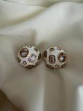 Round enamel stone studs - Reen & co.Round enamel stone studs
