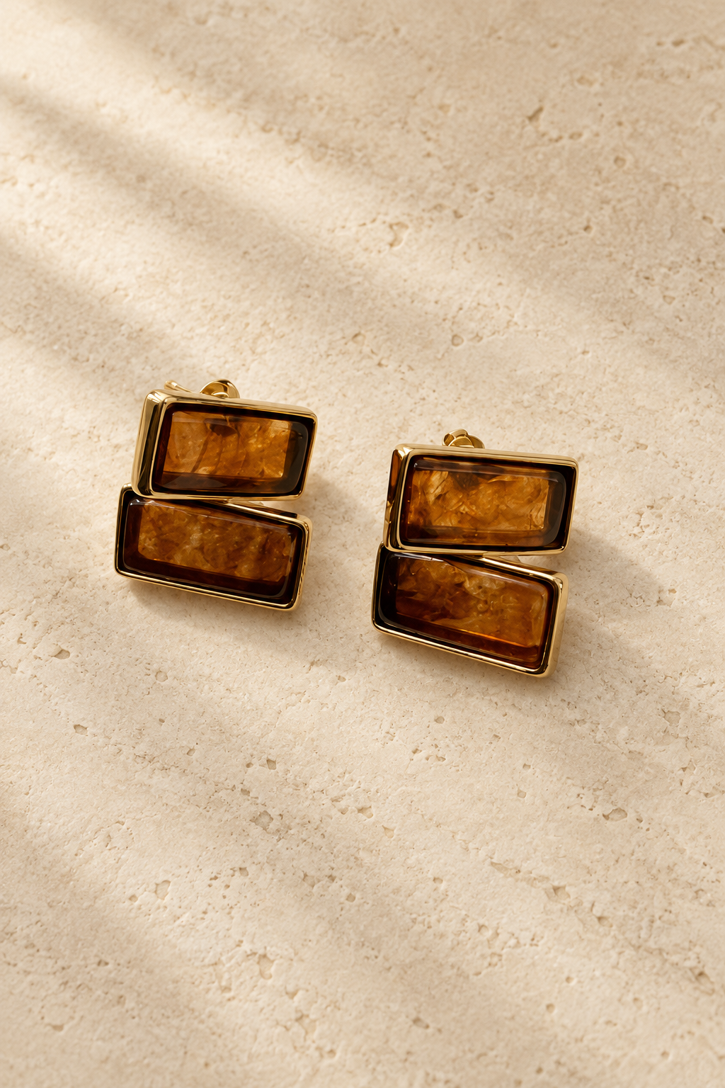 Acrylic Resin Rectangle stud earrings