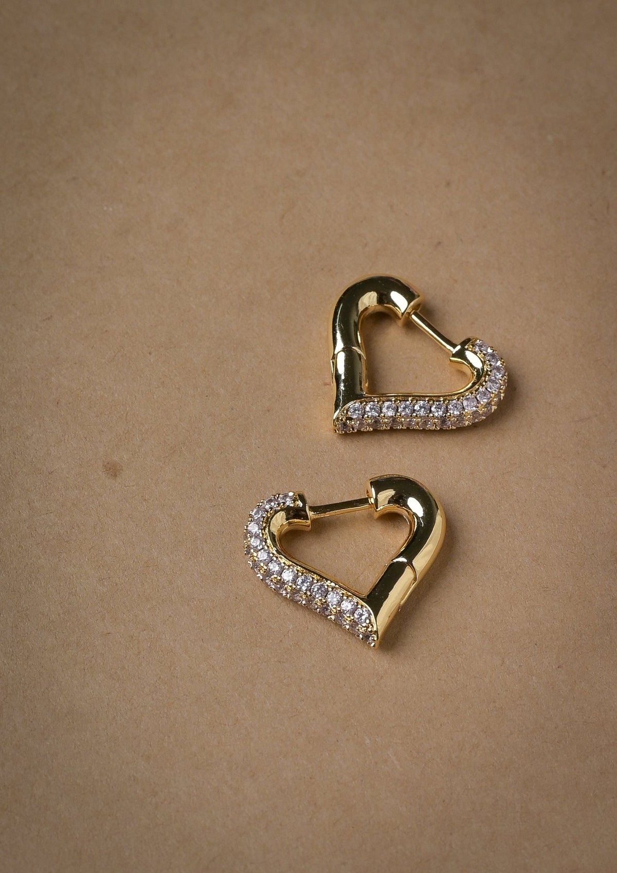 Colourful zircon heart hoop earrings - Reen & co.Colourful zircon heart hoop earrings