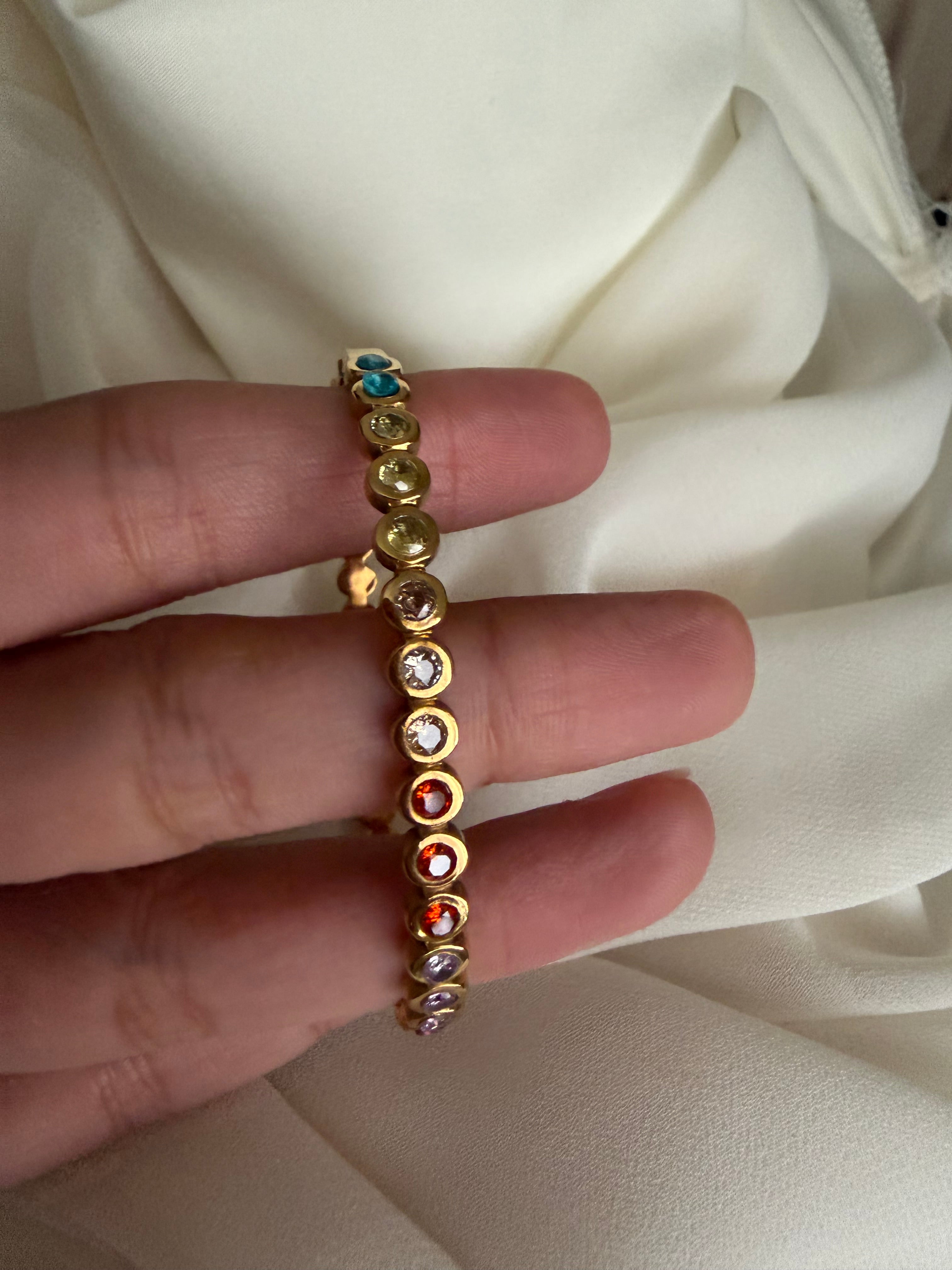 Multicoloured stone bangle