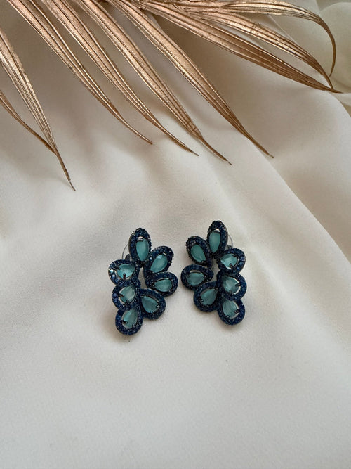 Blue cubic zirconia earrings - Reen & co.Blue cubic zirconia earrings