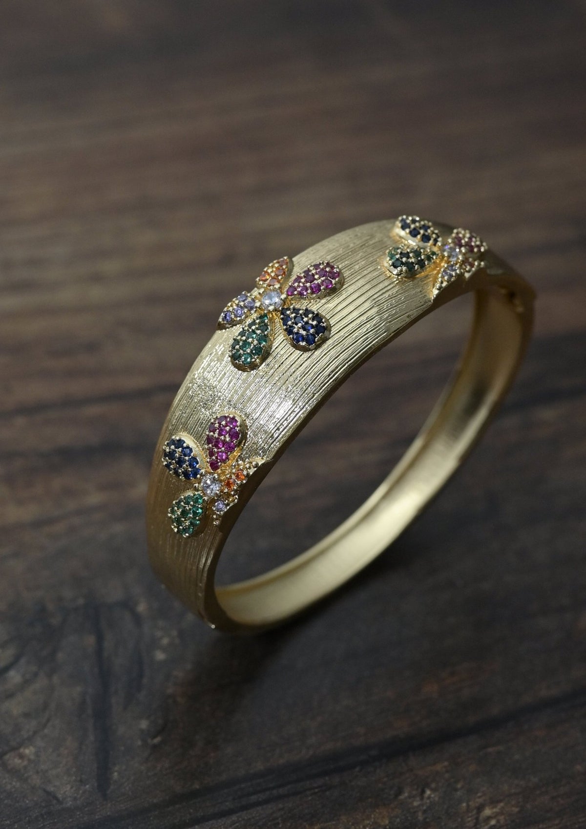 Multicolour zircon flower bangle - Reen & co.Multicolour zircon flower bangle