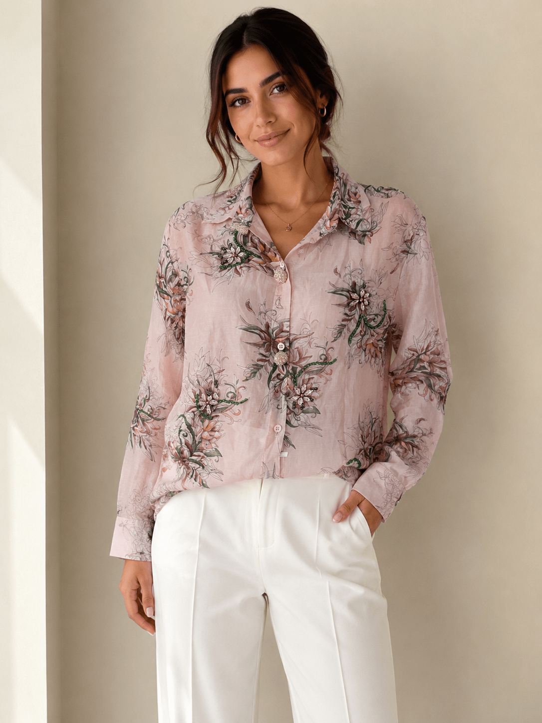 Pink embellished shirt - Reen & co.Pink embellished shirt