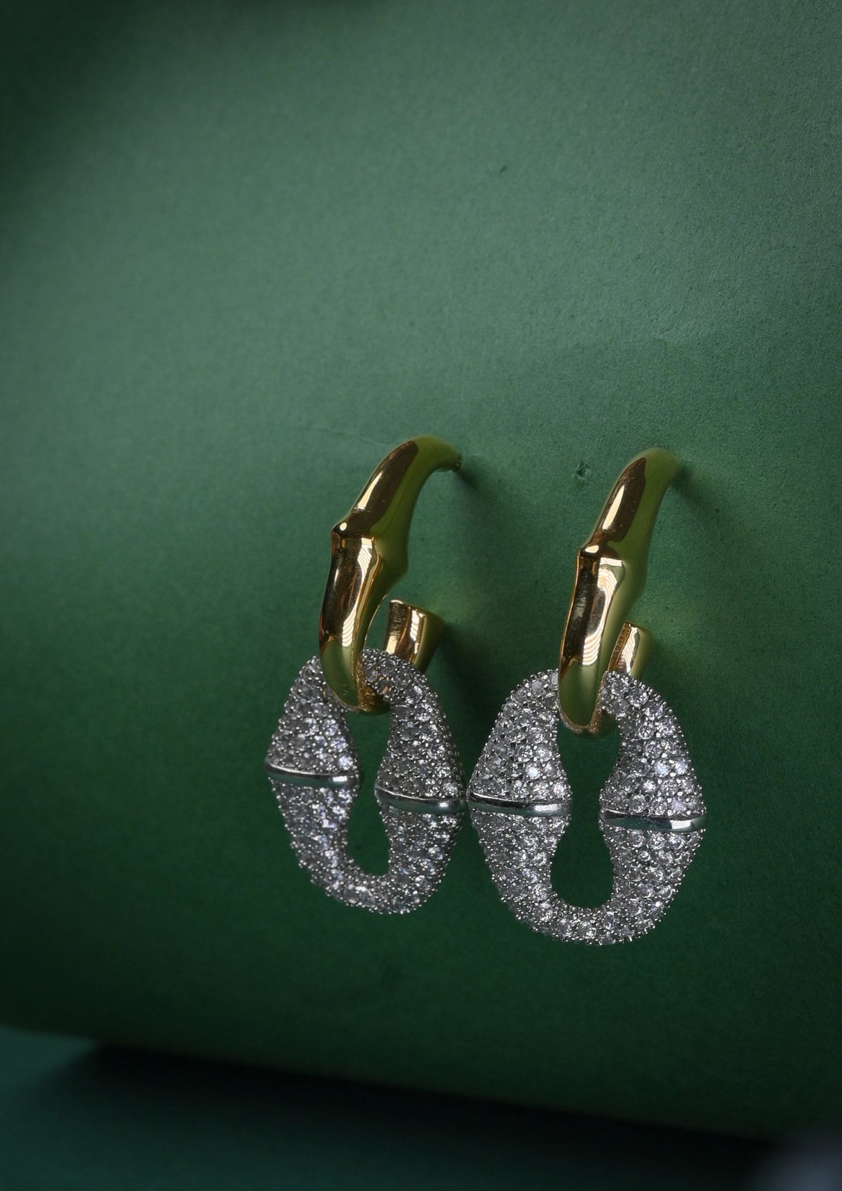 Gold and silver zircon earrings - Reen & co.Gold and silver zircon earrings