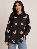 Embroidered butterfly shirt(black) - Reen & co.Embroidered butterfly shirt(black)