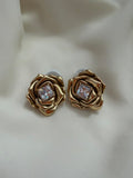 Gold rose studs - Reen & co.Gold rose studs