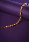 Gold bracelet with red stones - Reen & co.Gold bracelet with red stones