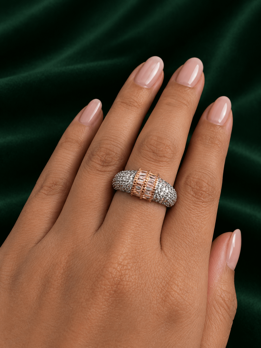 Silver and gold band ring - Reen & co.Silver and gold band ring