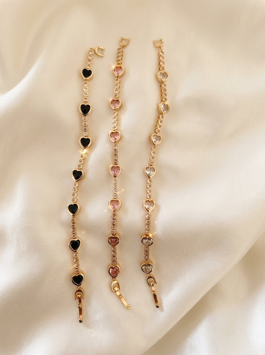 Heart zircon bracelets - Reen & co.Heart zircon bracelets