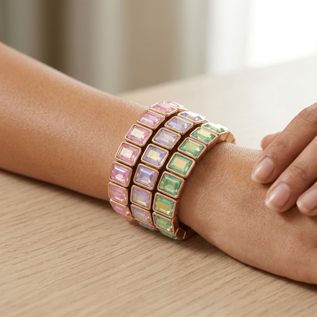Stretchy tile bracelets - Reen & co.Stretchy tile bracelets